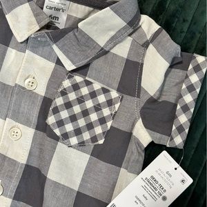 Carter’s Boys romper 6m deep gray/creme NWT